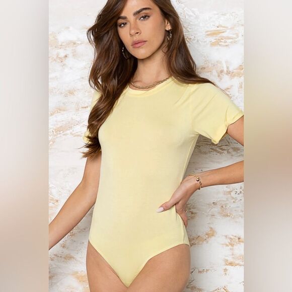 WeWoreWhat Danielle Bernstein Short Sleeve Cotton T-Shirt Bodysuit - Picture 1 of 8